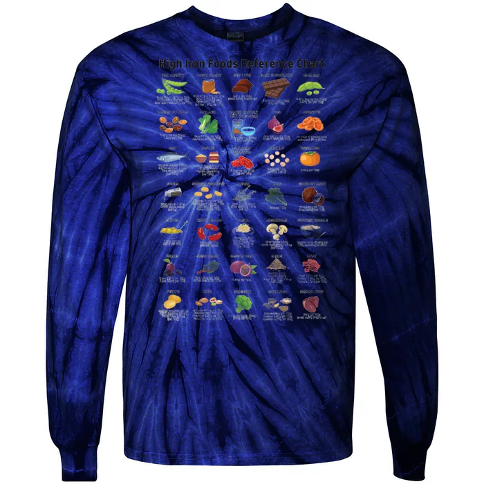 High Irons Food Reference Chart Tie-Dye Long Sleeve Shirt