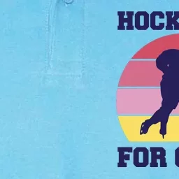 Hockey Is For Girls Retro Sunset Softstyle Adult Sport Polo