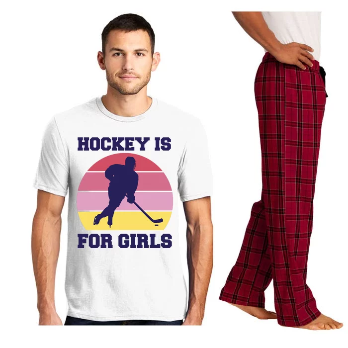 Hockey Is For Girls Retro Sunset Pajama Set