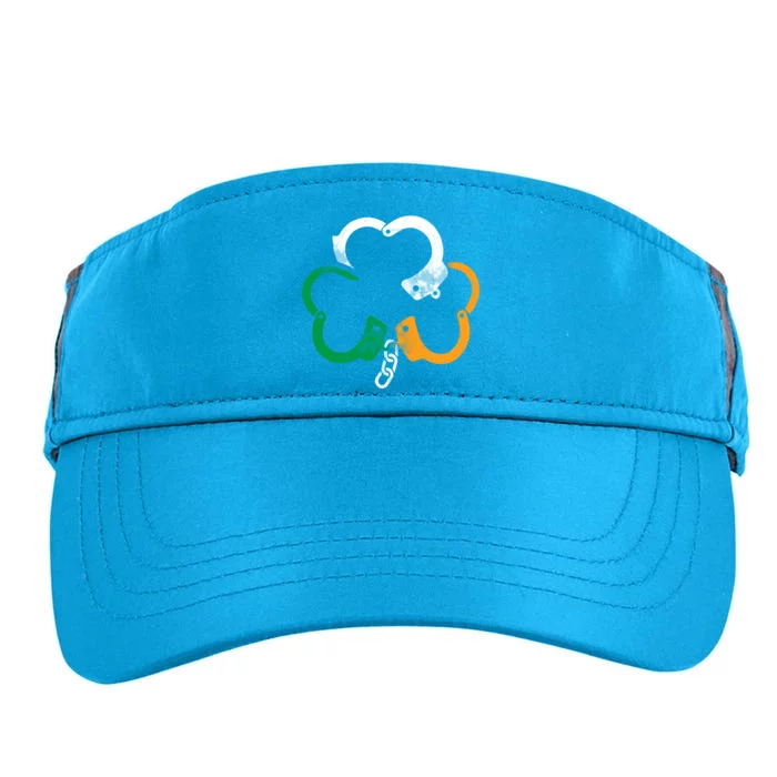 Handcuffs Irish Flag Shamrock Police St Patricks Day Cool Gift Adult Drive Performance Visor