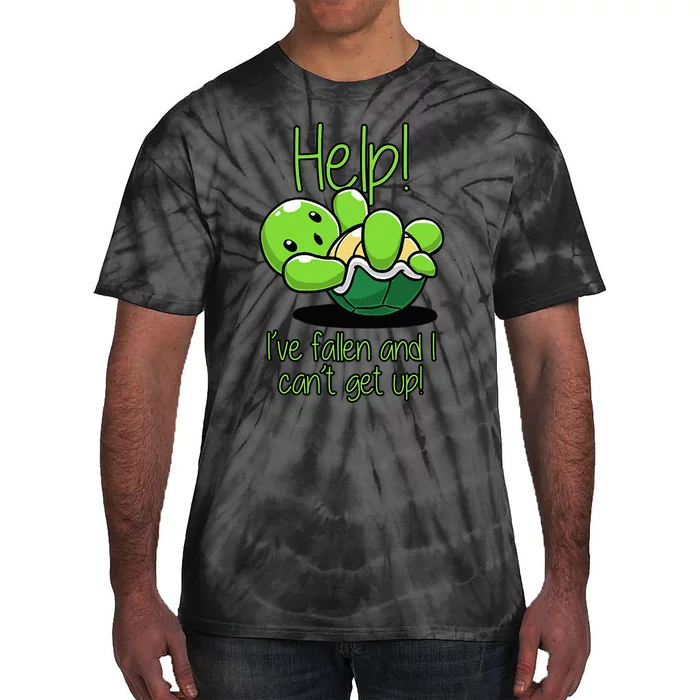 Help I've Fallen And I Can't Get Up Turtle Lovers Tie-Dye T-Shirt