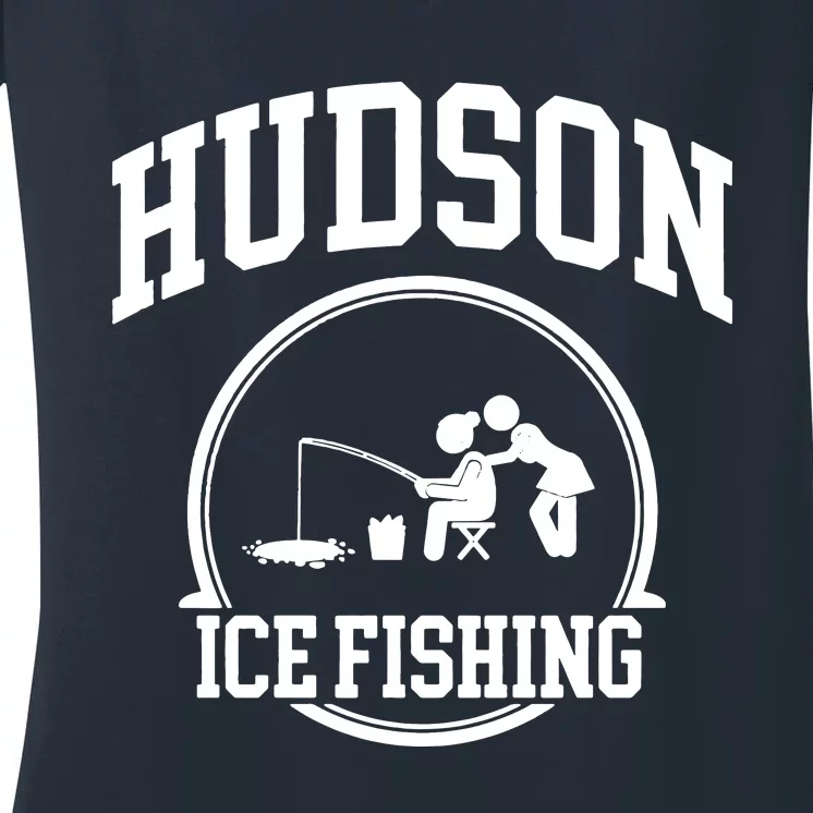 Hudson Ice Fishing Women's V-Neck T-Shirt