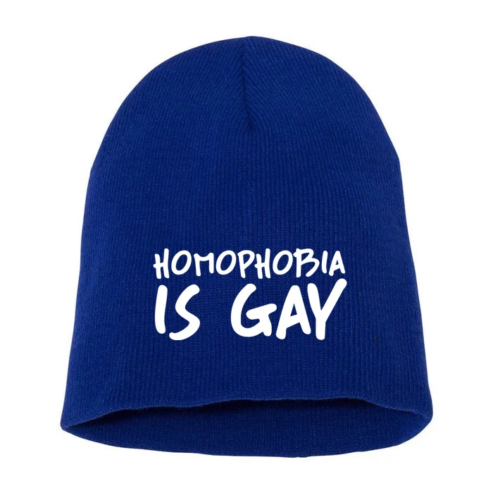 Homophobia Is Gay Funny Queer Lgbtq Ally Queer Pride Love Meaningful Gift Short Acrylic Beanie