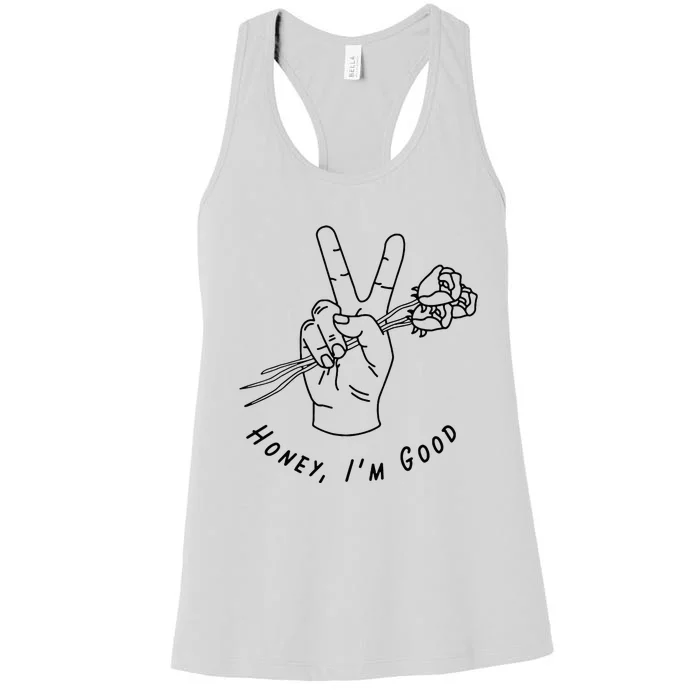 Honey IM Good Hand With Roses Women's Racerback Tank