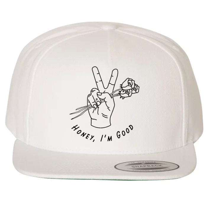 Honey IM Good Hand With Roses Wool Snapback Cap