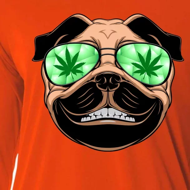 High Off Weed Smiling Pug Cooling Performance Long Sleeve Crew