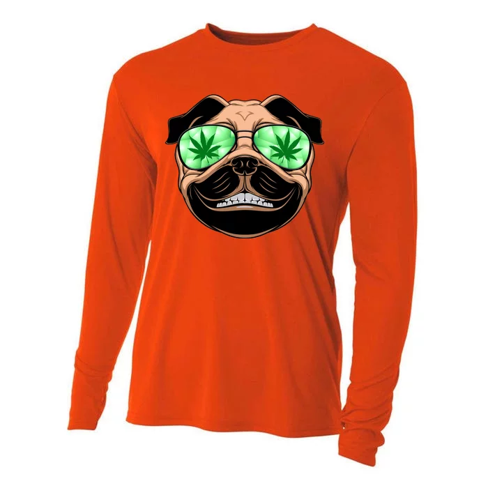 High Off Weed Smiling Pug Cooling Performance Long Sleeve Crew