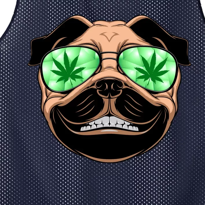 High Off Weed Smiling Pug Mesh Reversible Basketball Jersey Tank