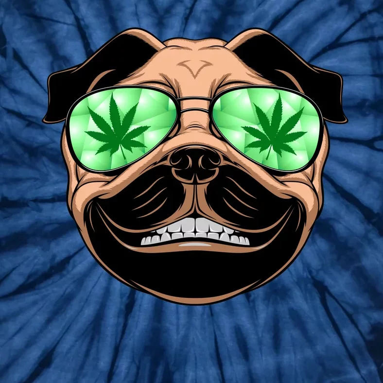 High Off Weed Smiling Pug Tie-Dye T-Shirt