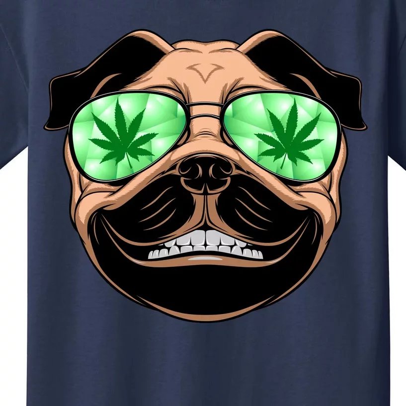 High Off Weed Smiling Pug Kids T-Shirt