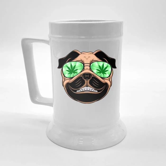 High Off Weed Smiling Pug Front & Back Beer Stein