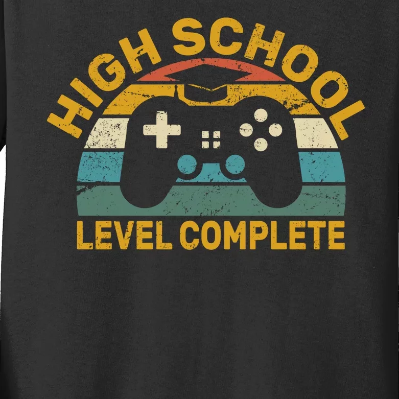 High School Grad Level Complete Kids Long Sleeve Shirt