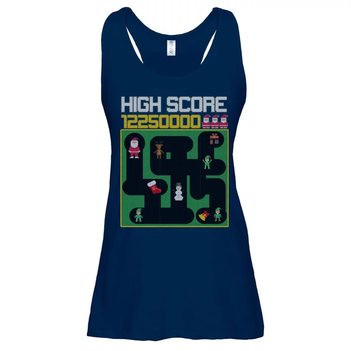 High Score 8-Bit Santa Game Ugly Christmas Ladies Essential Flowy Tank