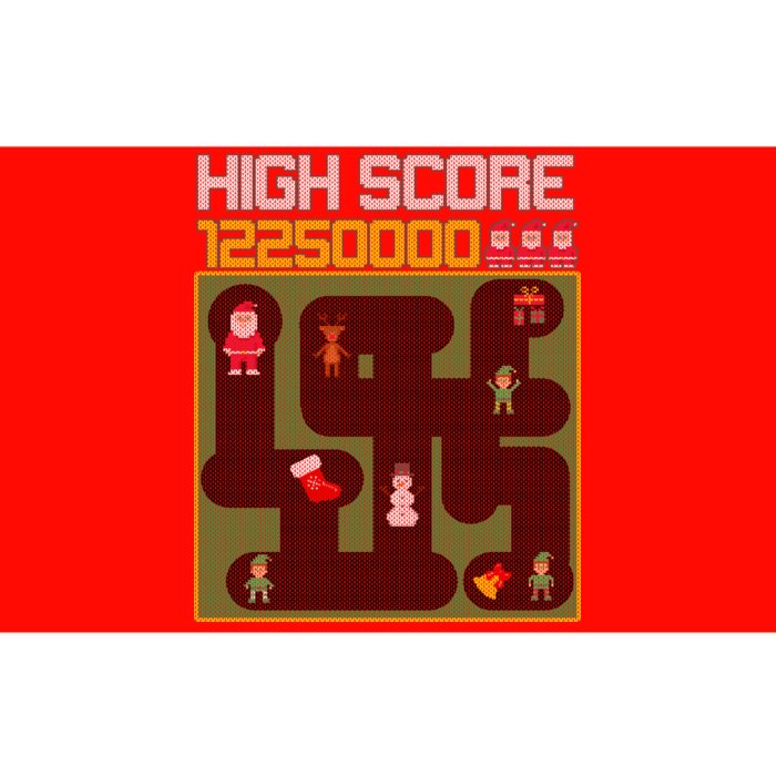 High Score 8-Bit Santa Game Ugly Christmas Bumper Sticker