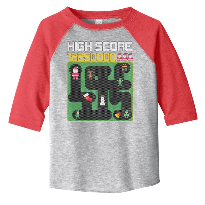 High Score 8-Bit Santa Game Ugly Christmas Toddler Fine Jersey T-Shirt