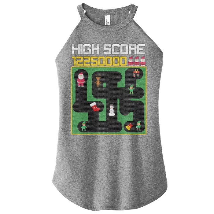 High Score 8-Bit Santa Game Ugly Christmas Women’s Perfect Tri Rocker Tank