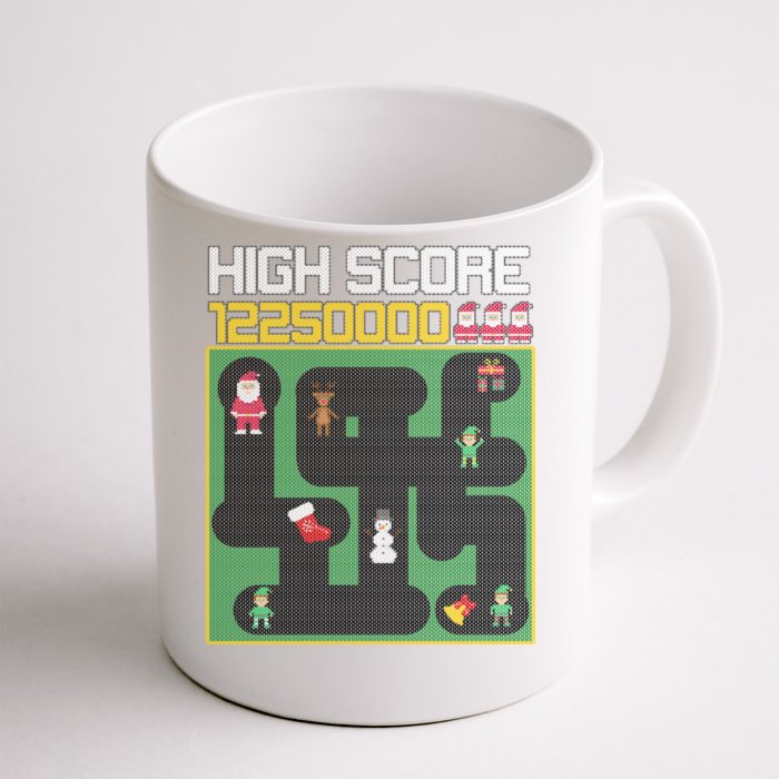 High Score 8-Bit Santa Game Ugly Christmas Front & Back Coffee Mug