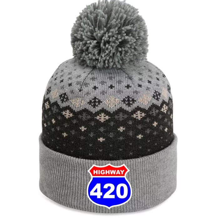 Highway 420 Sign Weed The Baniff Cuffed Pom Beanie