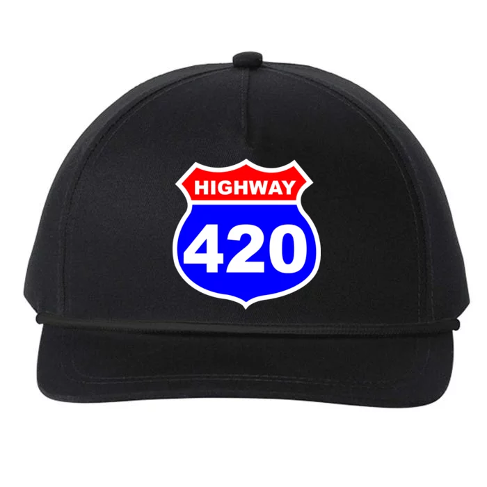 Highway 420 Sign Weed Snapback Five-Panel Rope Hat