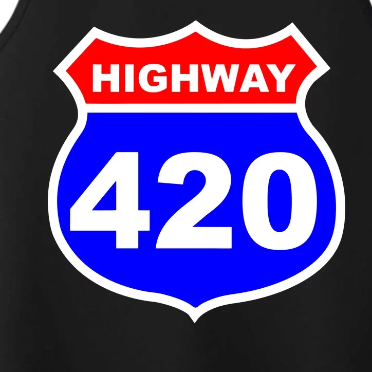 Highway 420 Sign Weed Performance Tank