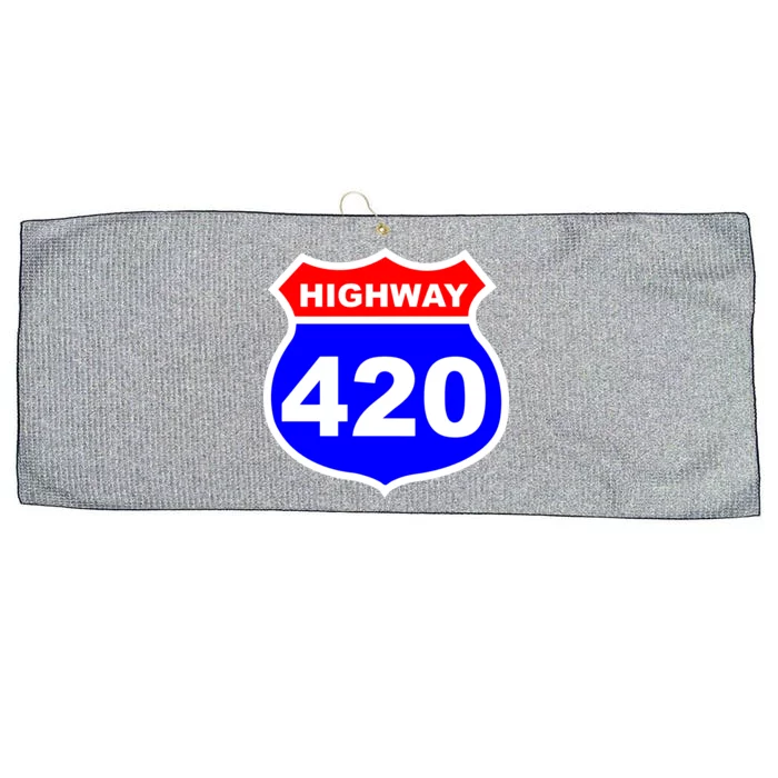 Highway 420 Sign Weed Large Microfiber Waffle Golf Towel