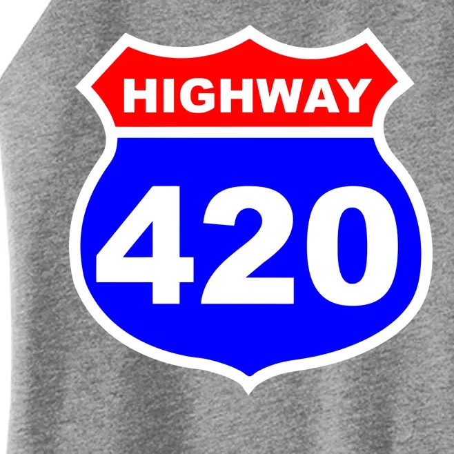 Highway 420 Sign Weed Women’s Perfect Tri Rocker Tank