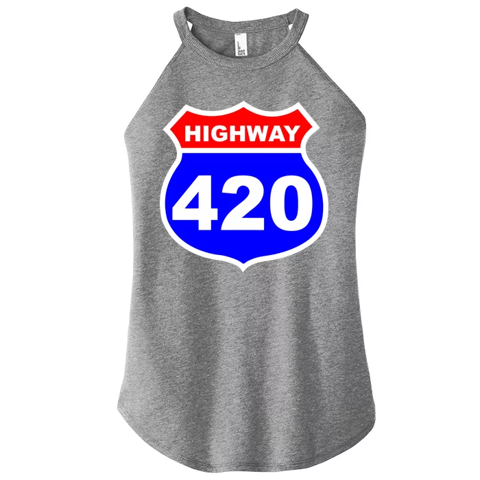 Highway 420 Sign Weed Women’s Perfect Tri Rocker Tank