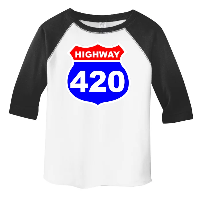 Highway 420 Sign Weed Toddler Fine Jersey T-Shirt