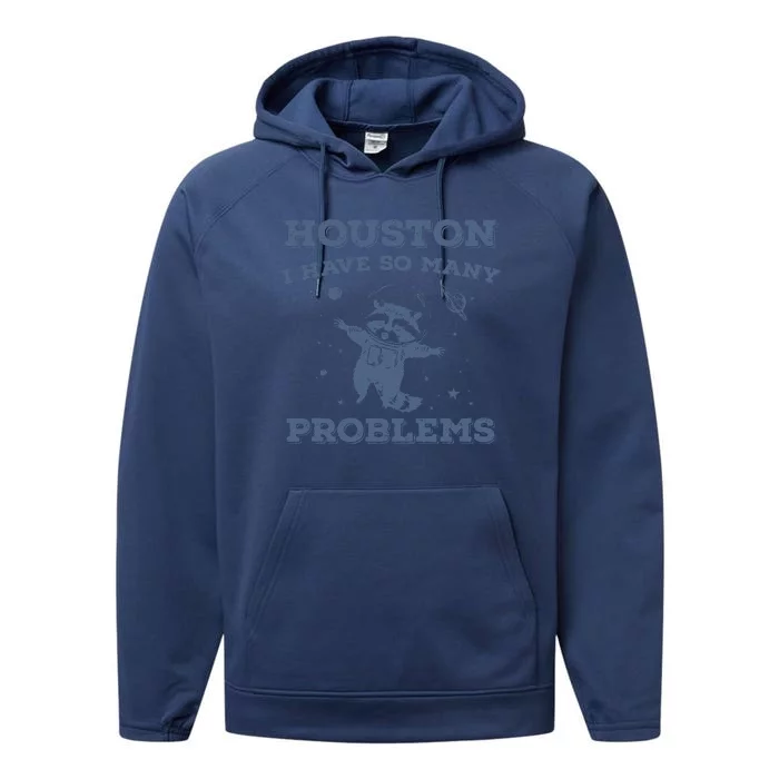 Houston I Have So Many Problems Vintage Performance Fleece Hoodie