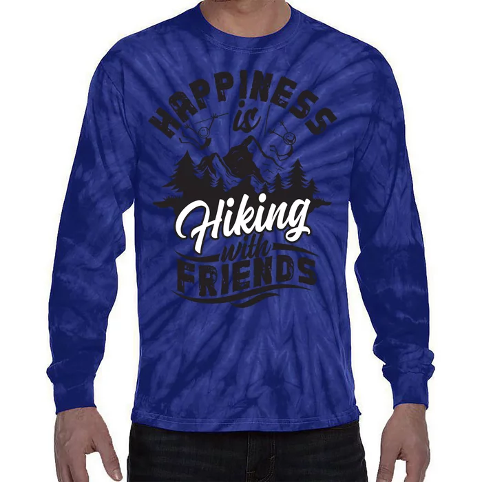 Happiness Is Hiking With Friends Tie-Dye Long Sleeve Shirt