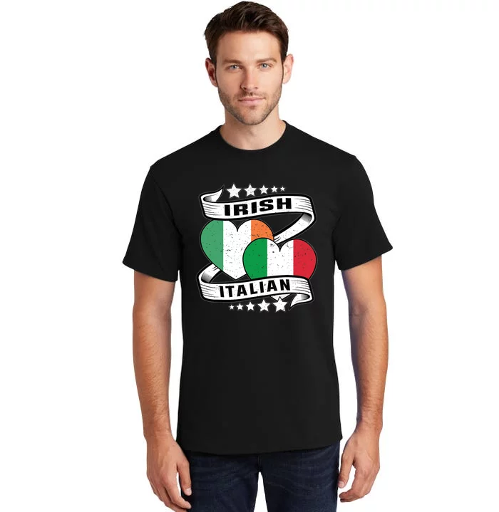 Half Irish Half Italian, Irish Italian Flag Tall T-Shirt