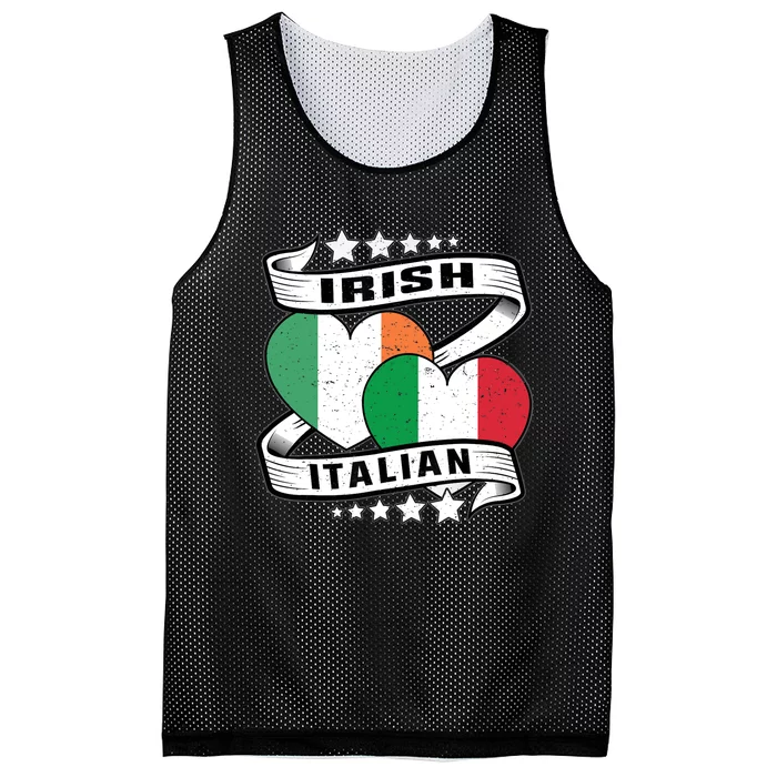 Half Irish Half Italian, Irish Italian Flag Mesh Reversible Basketball Jersey Tank