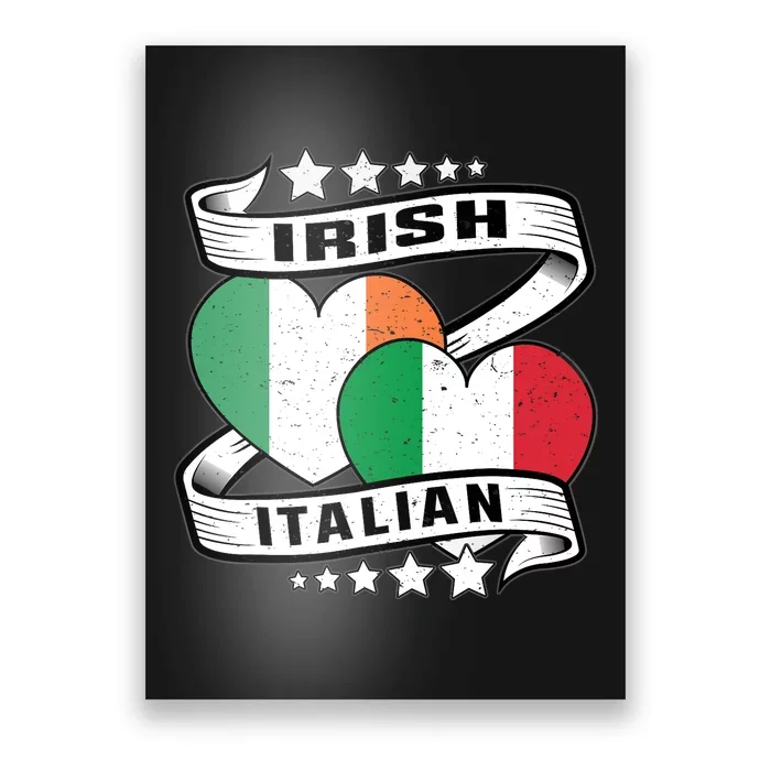 Half Irish Half Italian, Irish Italian Flag Poster