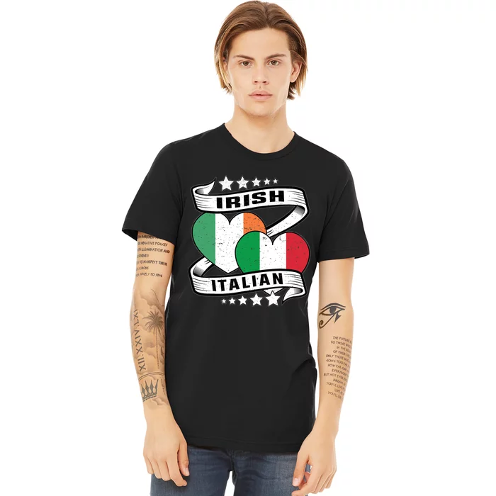 Half Irish Half Italian, Irish Italian Flag Premium T-Shirt