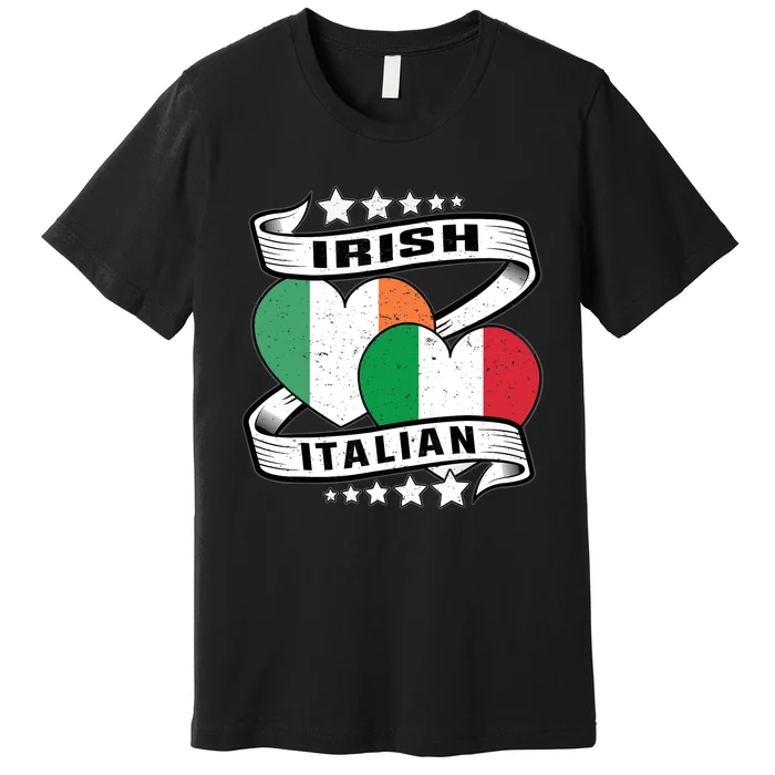 Half Irish Half Italian, Irish Italian Flag Premium T-Shirt