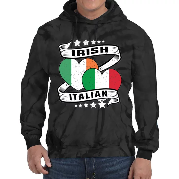 Half Irish Half Italian, Irish Italian Flag Tie Dye Hoodie