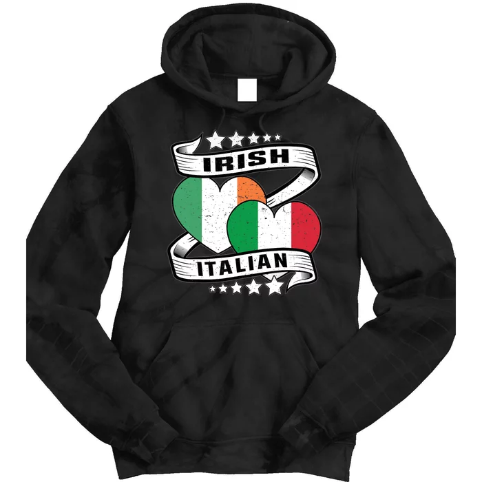 Half Irish Half Italian, Irish Italian Flag Tie Dye Hoodie