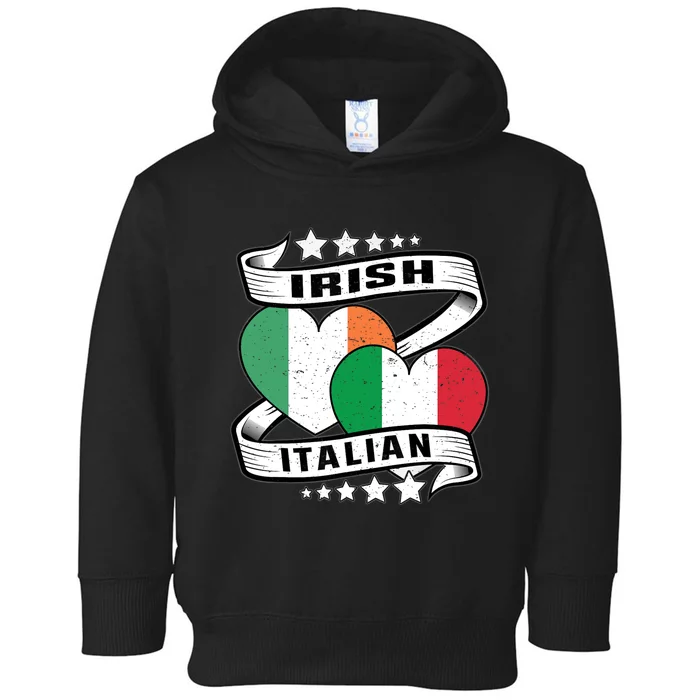 Half Irish Half Italian, Irish Italian Flag Toddler Hoodie