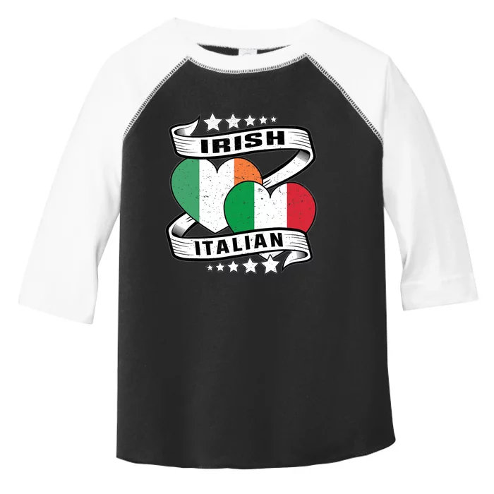 Half Irish Half Italian, Irish Italian Flag Toddler Fine Jersey T-Shirt