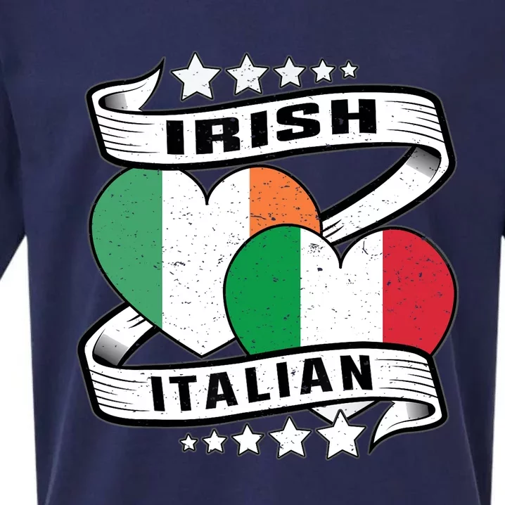 Half Irish Half Italian, Irish Italian Flag Sueded Cloud Jersey T-Shirt