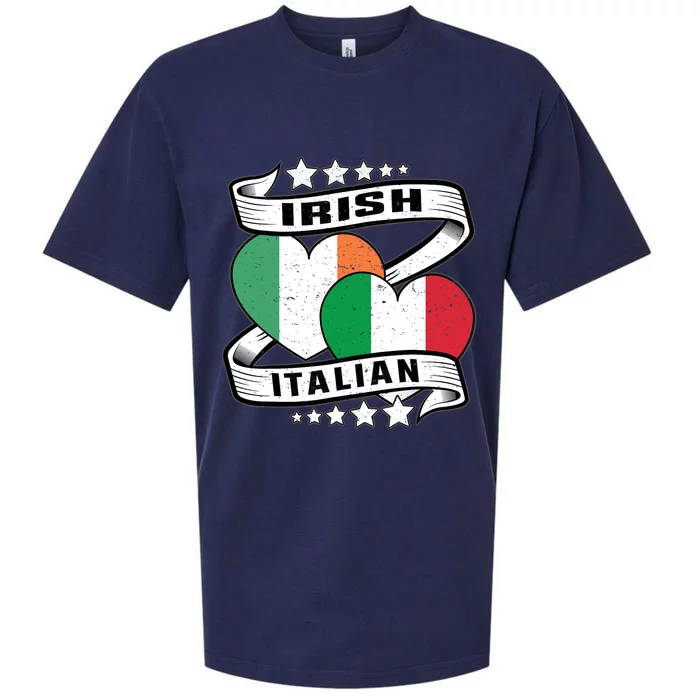 Half Irish Half Italian, Irish Italian Flag Sueded Cloud Jersey T-Shirt