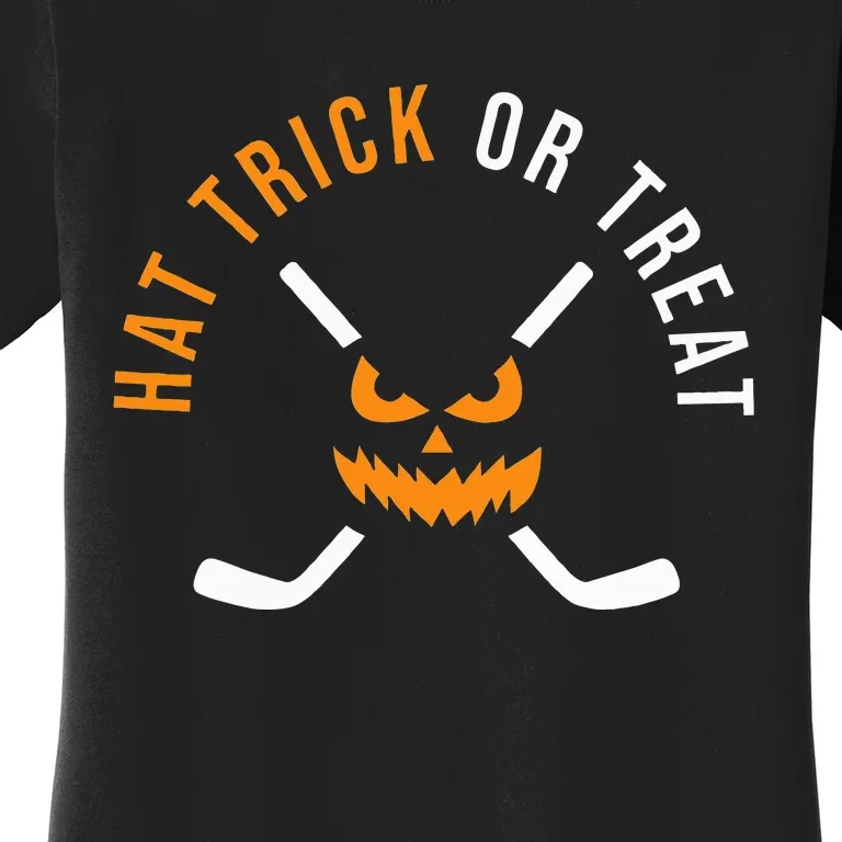 Halloween Ice Hockey Hat Trick Spooky Player Costume Women's T-Shirt