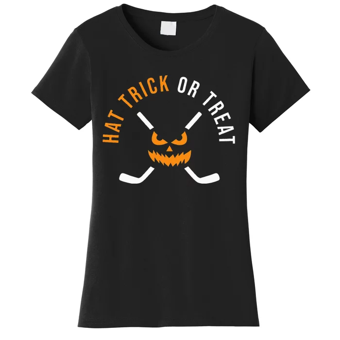 Halloween Ice Hockey Hat Trick Spooky Player Costume Women's T-Shirt