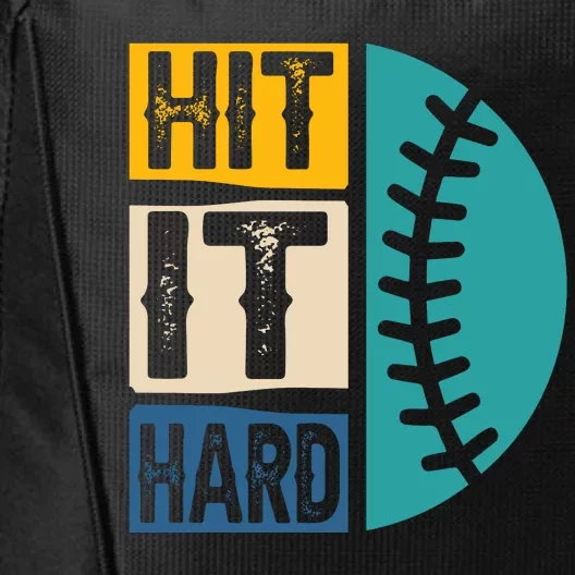 Hit It Hard Baseball Gift City Backpack