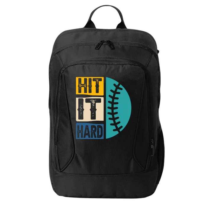 Hit It Hard Baseball Gift City Backpack