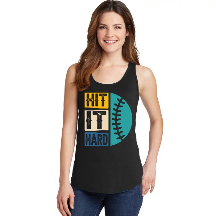 Hit It Hard Baseball Gift Ladies Essential Tank