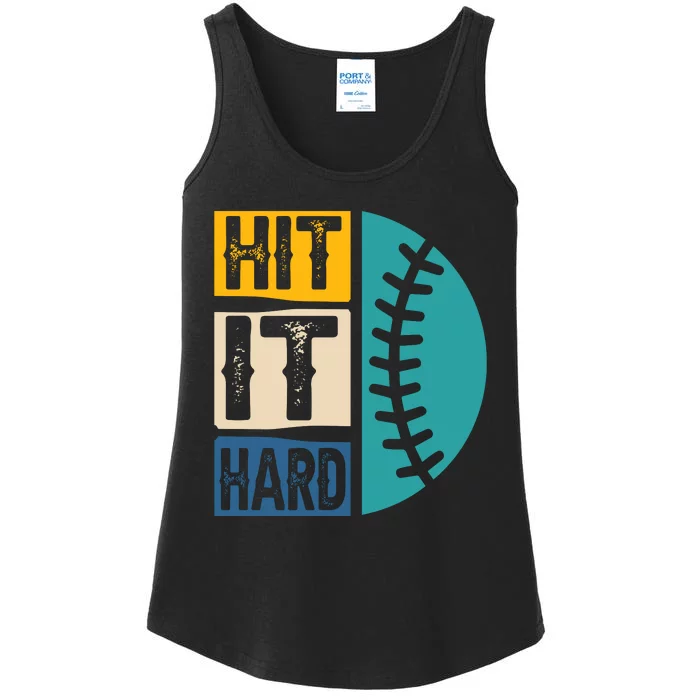 Hit It Hard Baseball Gift Ladies Essential Tank