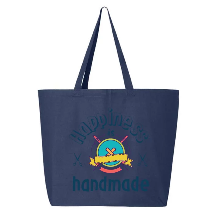 Happiness Is Handmade Inspirational Craft Lover And Diy Gift 25L Jumbo Tote