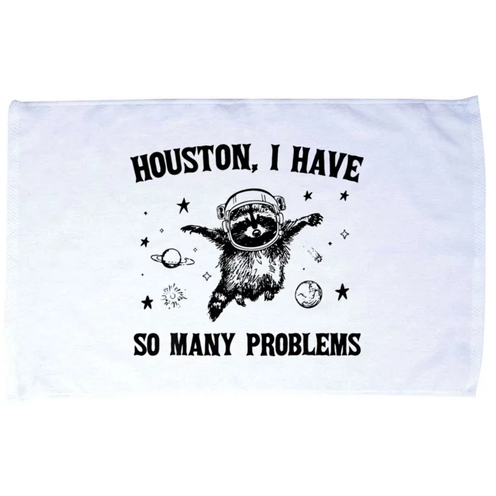 Houston  I Have So Many Problems Raccoon In Space Retro Microfiber Hand Towel