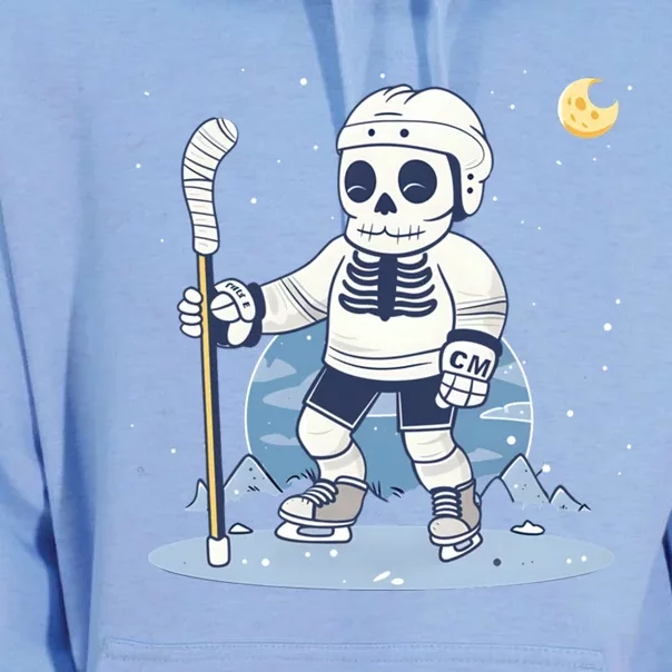 Halloween Ice Hockey Skeleton Defense Gift Unisex Surf Hoodie